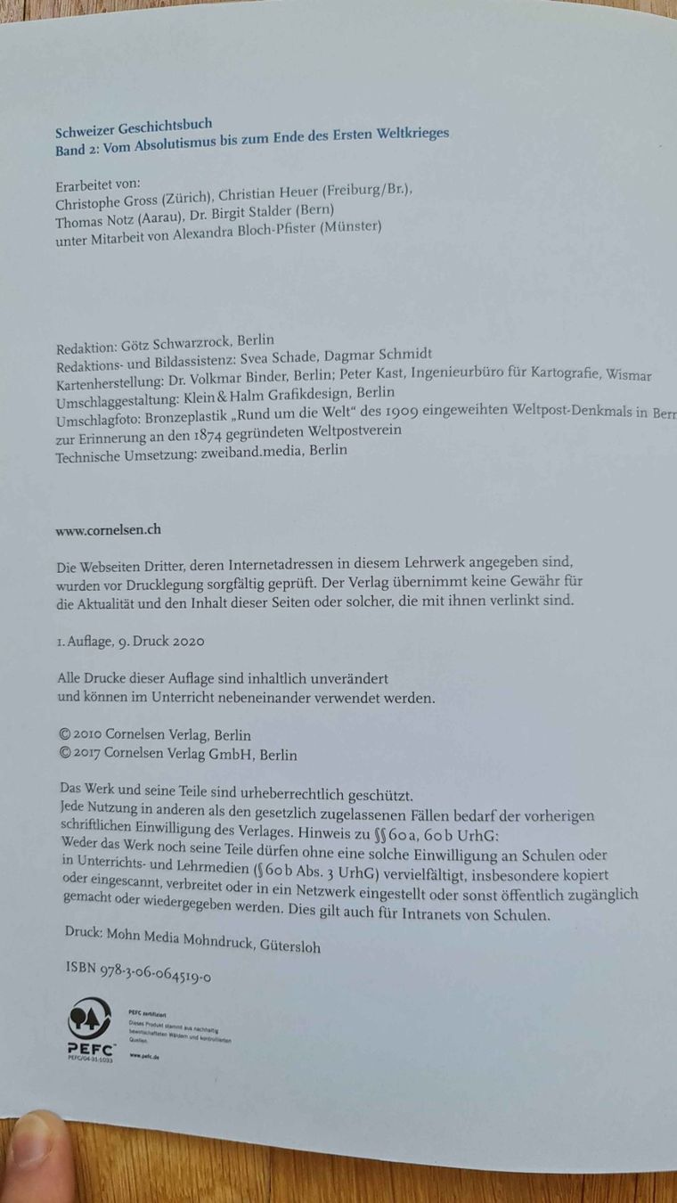 Libri: Schweizer Geschichtsbuch 2, Cornelsen – Nuovo (secondo la descrizione) da Zürich venduto da derfish 1