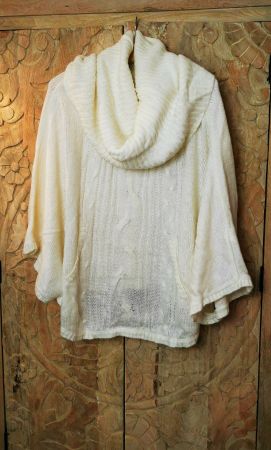 H&M Strick-Poncho Off-White - S/M/L