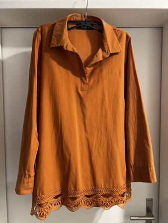 Herbstliche Bluse Gr. 40 mit Spitze - Refka - wie neu! 🍂