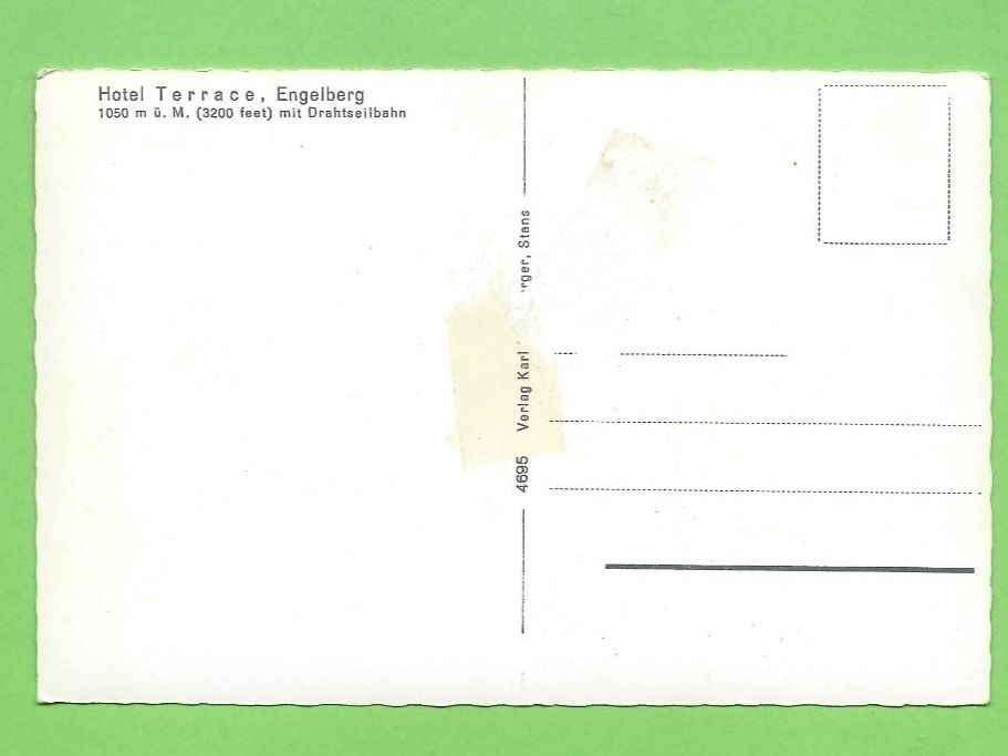 Ansichtskarten: Hotel Terrace, Engelberg – Gebraucht aus Zürich von t24_de 1