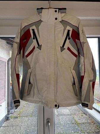 Veste de ski (blanche-rouge-gris)