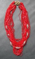 Rote Vintage-Halskette mit Glasperlen – Einzigartiger Look!
