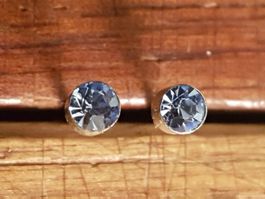kleine Ohrstecker hellblau glitzrig