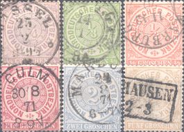 Norddeutscher Bund 13-18, komplette Ausgabe, gestempelt