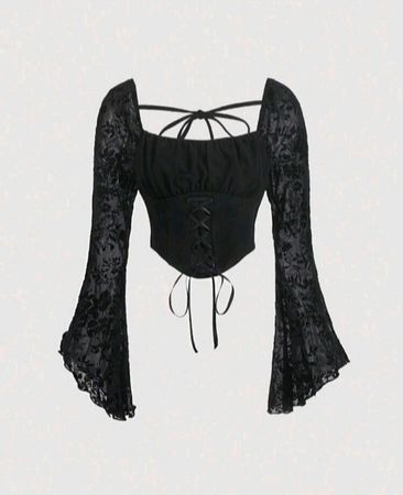 Geschnürte Gothicbluse Gr S *neu*