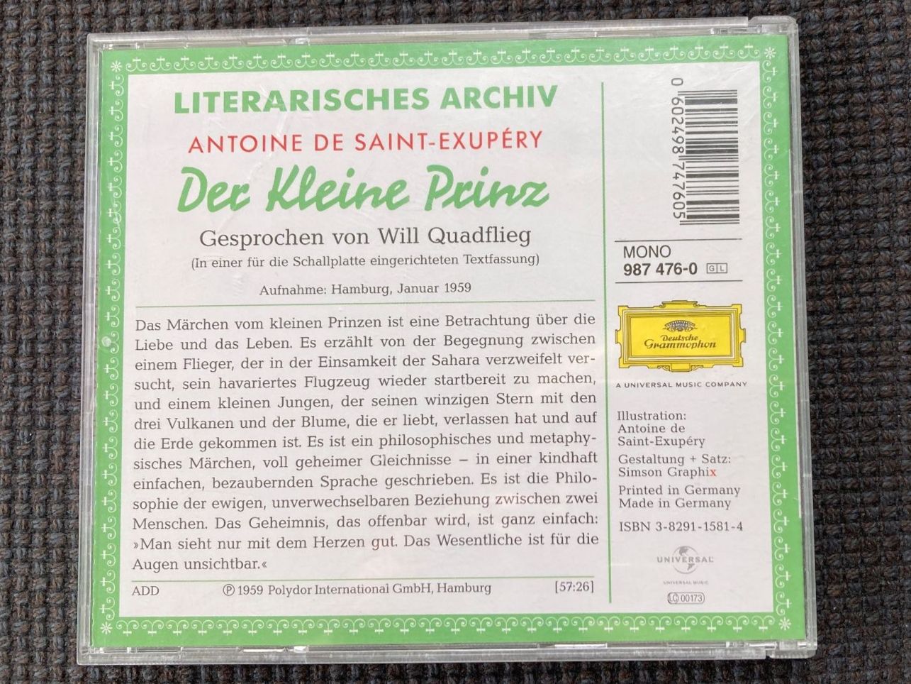 CD: CD,  Der Kleine Prinz, Hörbuch – Usato da Baden venduto da Yoyo1 1