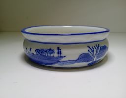 Bonsai - Schale Blau - Weiß Porzellan Ø12.5cm Vintage Top!