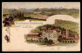 Lithographie Trimbach /SO, Kurhaus Frohburg, Veilchen, Panor