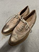 Trendige Halbschuhe in Gold-Rosa, Grösse 38, neuwertig