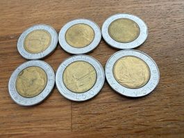 Italienische Lira, 500 Lire Münzen