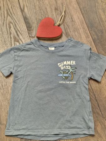 T-Shirt H&M grau Motiv Schildkröte Grösse 86 neuwertig