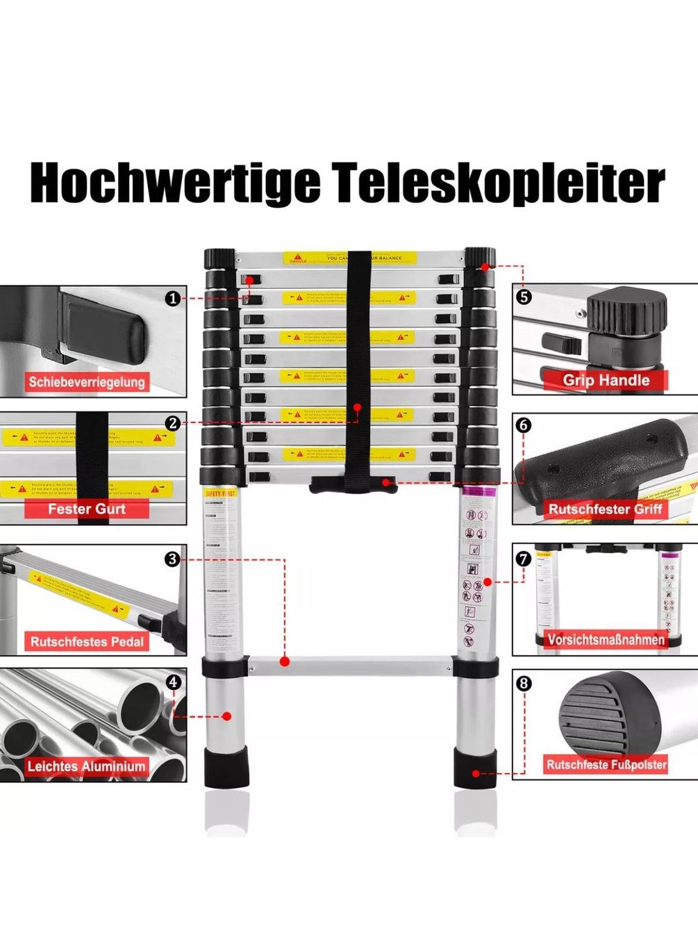 Leitern: +Alu Teleskopleiter Stehleiter Leiter Anl – Neu und originalverpackt aus Amriswil von JaJa-Express 1