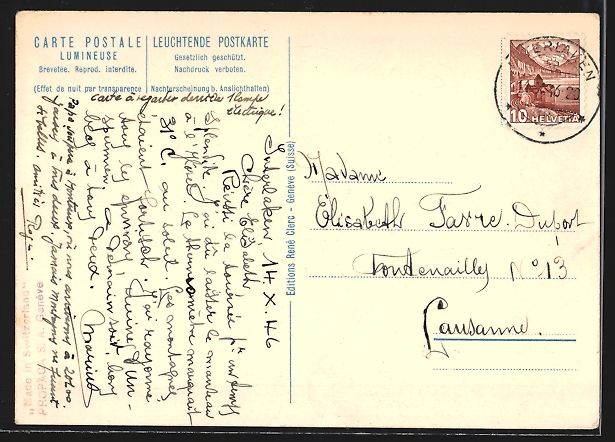 Cartoline postali: AK Interlaken, Ortsansicht mit Jungfrau – Usato da Berlin venduto da bartko-reher 1