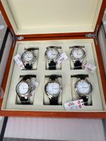 6 tolle neue Herrenuhren in Holzbox, SM Swiss Watches Quartz