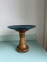 Hölzerner Vintage-Plattenhalter oder Kerzenhalter