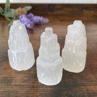 ✲ 1 Stk. Selenit Turm ✲ 60g/60mm Satin Spar Berg Rohstein