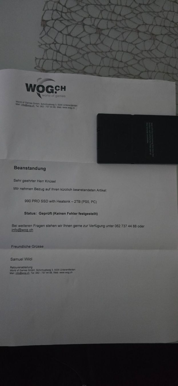 Samsung Harddisks: Samsung 990 PRO M2SSD – Neu (gemäss Beschreibung) aus Baar von Peugeot1988 1