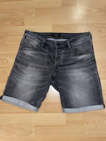 Jack & Jones Jeans Shorts elastisch, grau, Grösse L