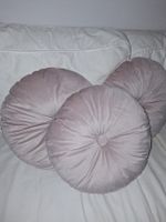 3 runde Zierkissen rosa neuwertig