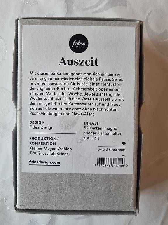Giochi: Fidea Design - Auszeit - 52 Karten für eine digitale Pause – Nuovo e nell'imballaggio originale da Allschwil venduto da BiHoh 1