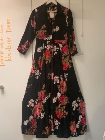 ZARA Hemdblusen-Maxikleid mit Blumenmuster | Gr. S | Viskose