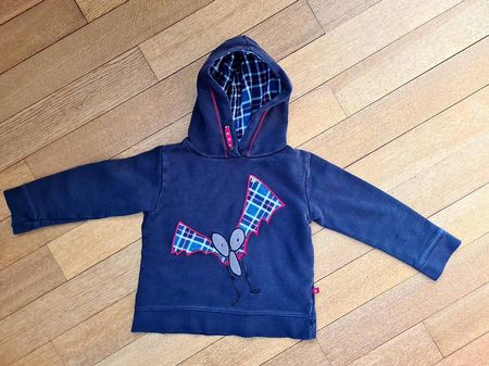 Hoodie mit Fledermaus 110/116, Bio-Baumwolle