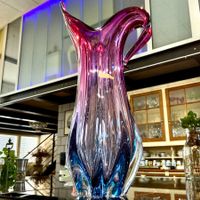 MURANO VINTAGE BUNTE XL VASE AUS 60-ER, H-41,5 CM, 2605 GR