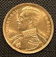 Belgien 20 Francs Goldmünze König Albert Roi des Belges 1914