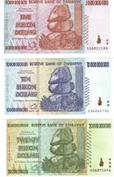 Zimbabwe Set 5 Stk UNZ 1-50 Bil. Dollars 2008