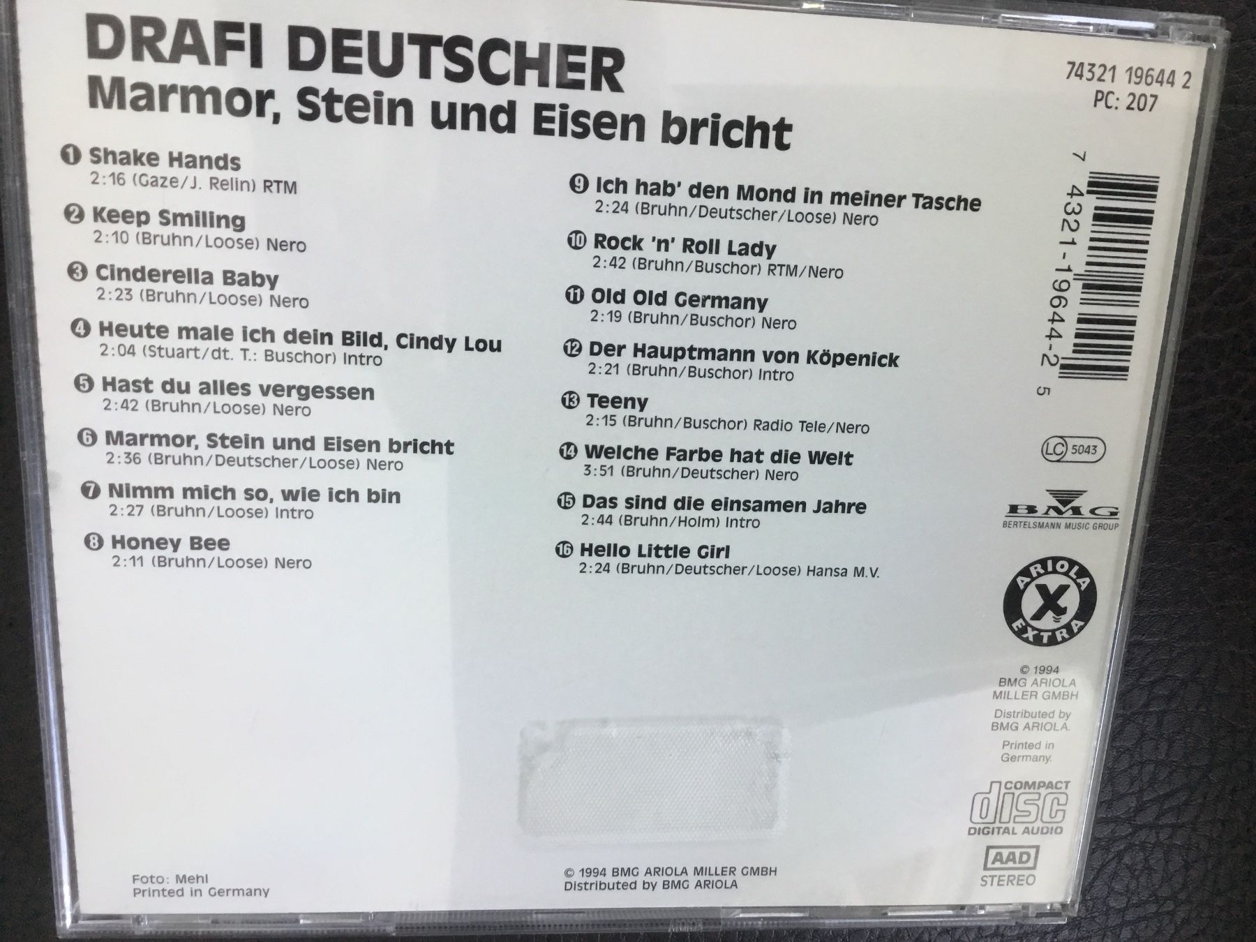 CD: Drafi Deutscher - Marmor, Stein und Eisen bricht - CD – Usato da Thierachern venduto da sweden08 1