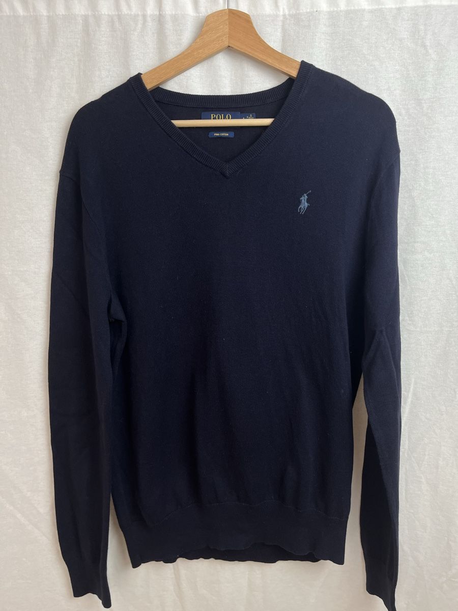 Ralph Lauren Pullover & Sweatshirts: Pull Col V Ralph Lauren Bleu fonce  – Neu (gemäss Beschreibung) aus Les Avanchets von lunedeneige.shop