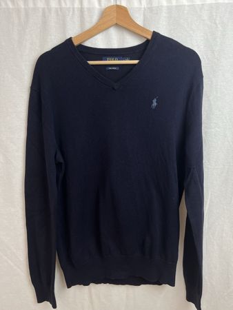 Pull Col V Ralph Lauren Bleu fonce 