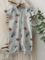 LINDEX Jumpsuit Meeres-Motiv Gr. 86 🐙🦀🐟 kurz Sommer
