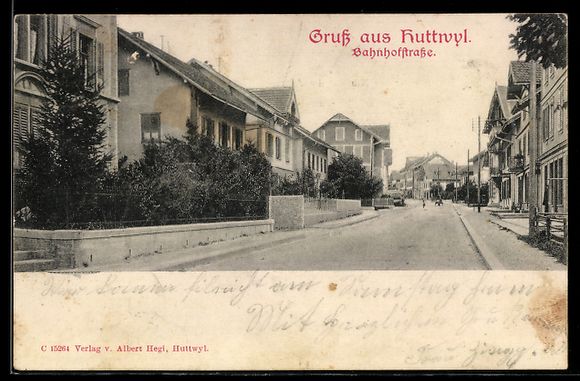 Cartoline postali: AK Huttwyl, Bahnhofstrasse – Usato da Berlin venduto da bartko-reher