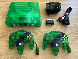 Nintendo 64 Konsole Jungle Green + 2 Controller ***RAR***