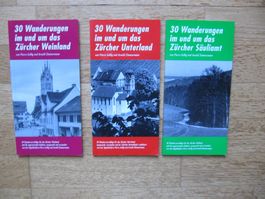 Wanderführer 3 x Züricher Wanderwege Säuliamt Weinland Unter