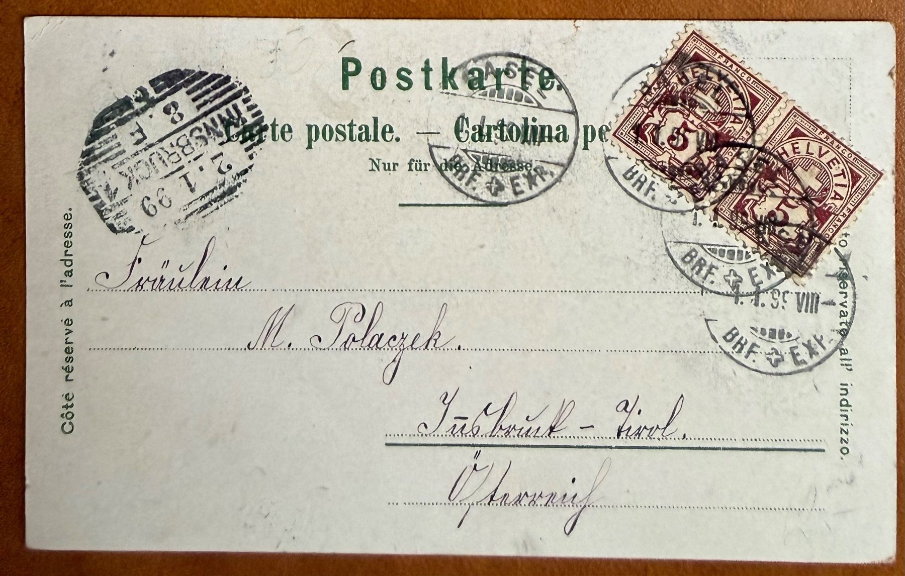 Ansichtskarten: Gruss aus Basel - 1899 – Gebraucht aus Lutry von Ediego 1