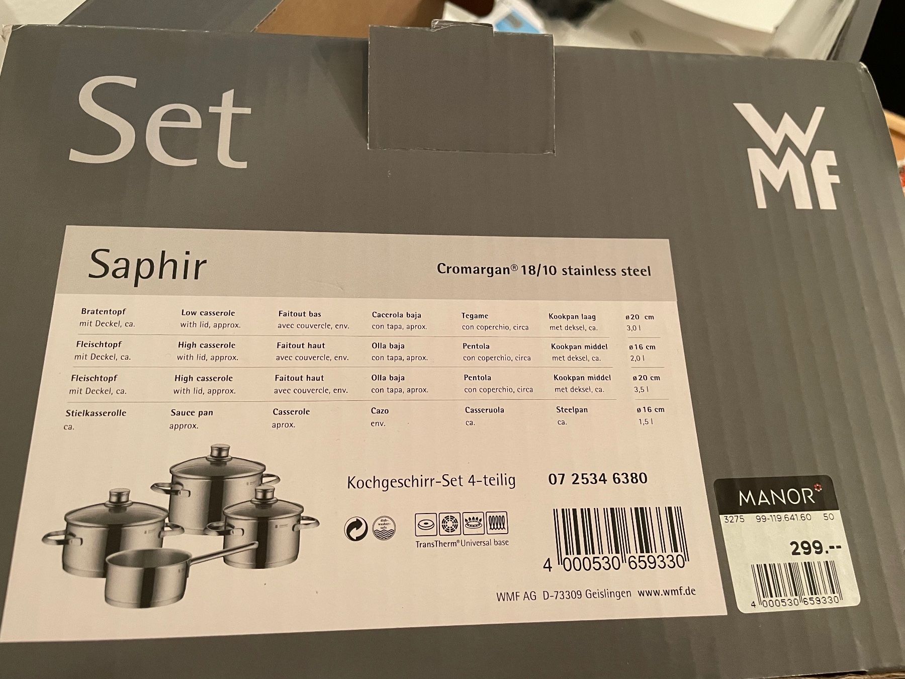 WMF Pentole: WMF SAPHIR TOPFSET 4-TEILIG – Nuovo e nell'imballaggio originale da Zürich venduto da Mina_09 1