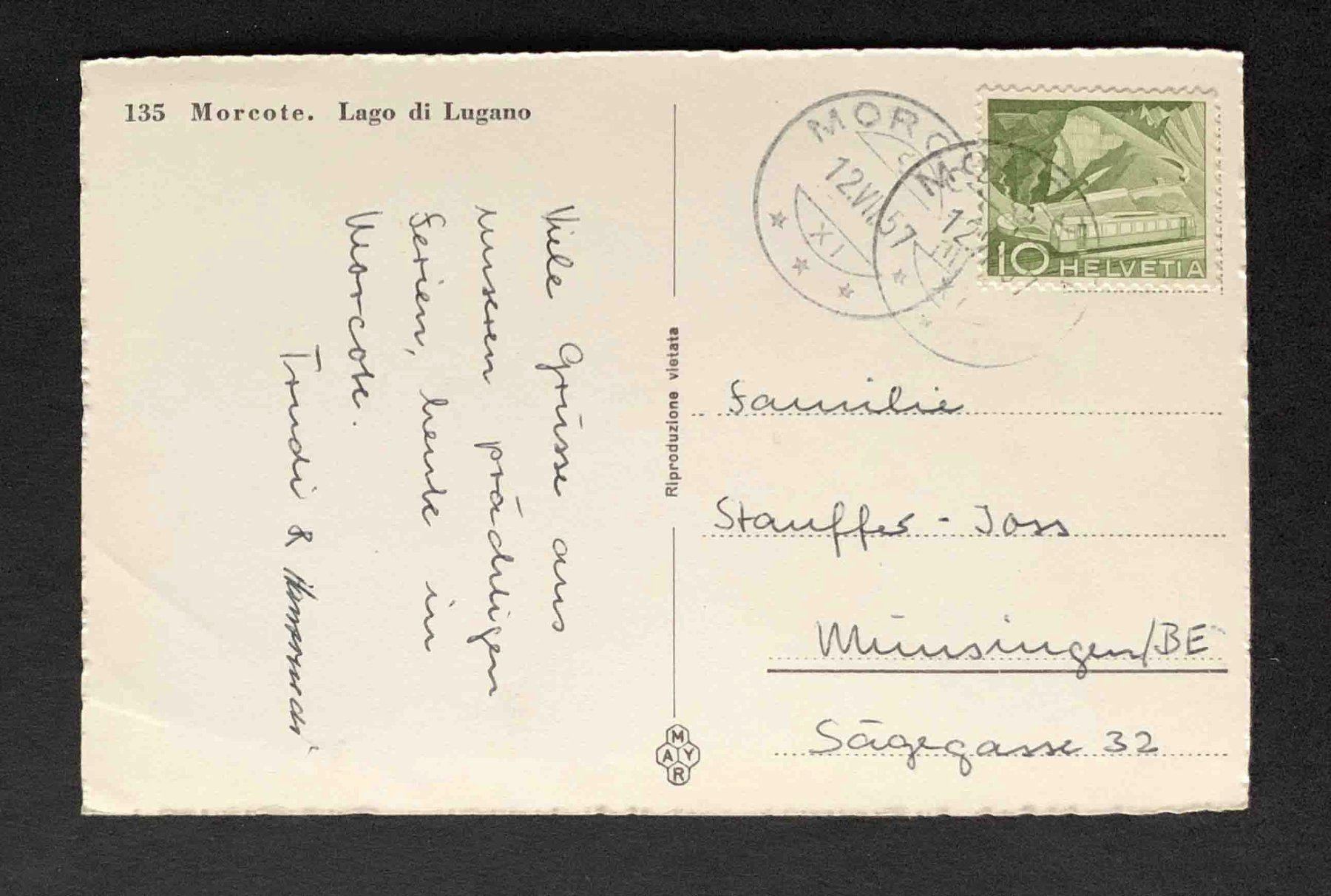 Cartoline postali: AK Morcote Lago di Lugano – Usato da Goldau venduto da artelier1 1