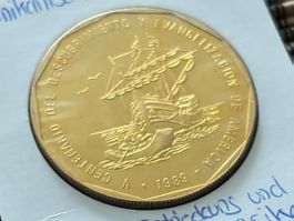 Dominikanische Republik 1 Peso, 1988 unz vergoldet