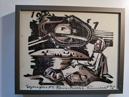 Bild Segen 1951 - Holzschnitt Druck - Fam. Müller Küssnacht