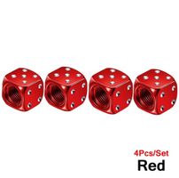 Ventil Kappen Würfel rot Set a 4 Stück.