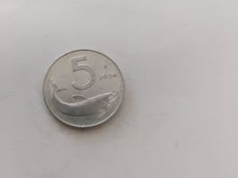 ITALIA MONETA 5 LIRE 1954 SELTEN, SIEHE BILDER