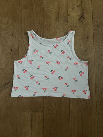 Shirt Tanktop Weiss Kirschen Druck Grösse XS