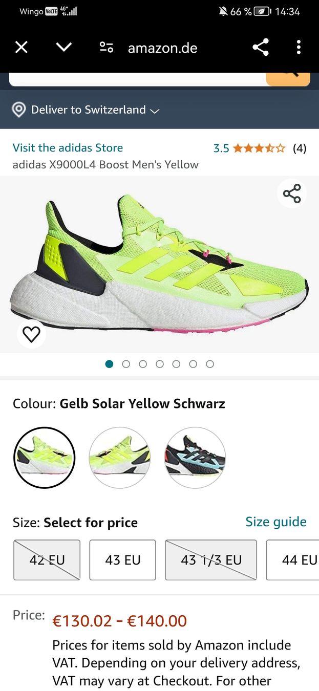Adidas Herrenschuhe: Adidas x9000l4 Boost yellow men's 45 – Neu (gemäss Beschreibung) aus Bern von ged_ffx9 5