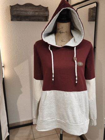 Damen Hoodie Oxmo rot grau weiss Grösse XL neuwertig