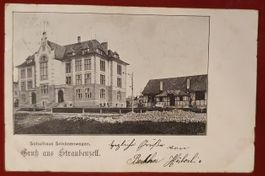 Gruss aus Straubenzell - Schulhaus Schönenwegen 1901
