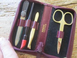 Maniküre Set in Leder Etui