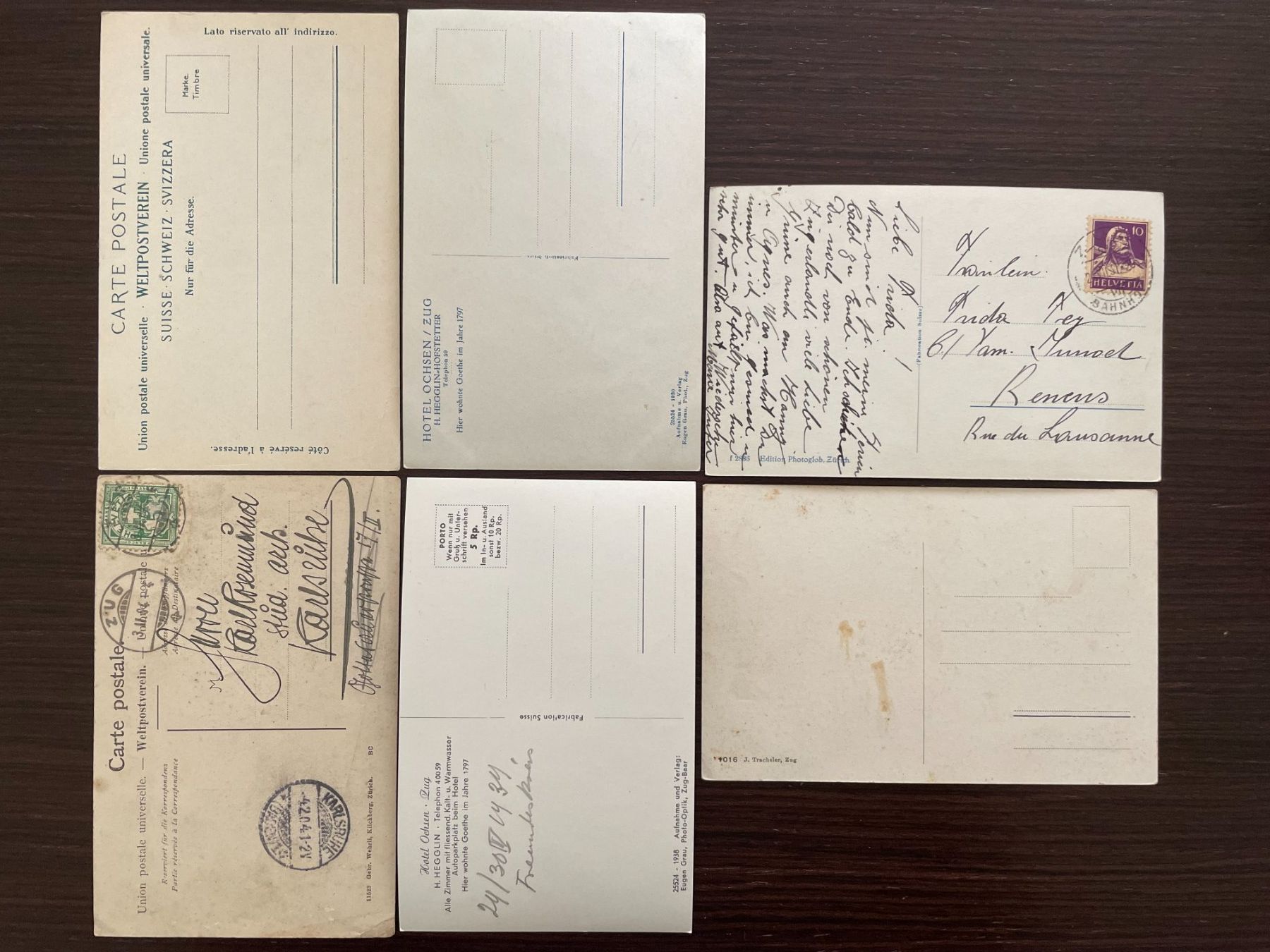 Cartoline postali: ZUG Lot von 24 Ansichtskarten im Kleinformat – Usato da Wald ZH venduto da TLILEF 4