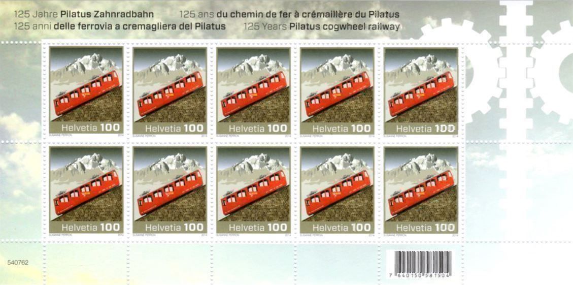 Tutti i francobolli: Kleinbogen Pilatus Zahnradbahn** 2014 – Nuovo (secondo la descrizione) da Dottikon venduto da haeusibuh5
